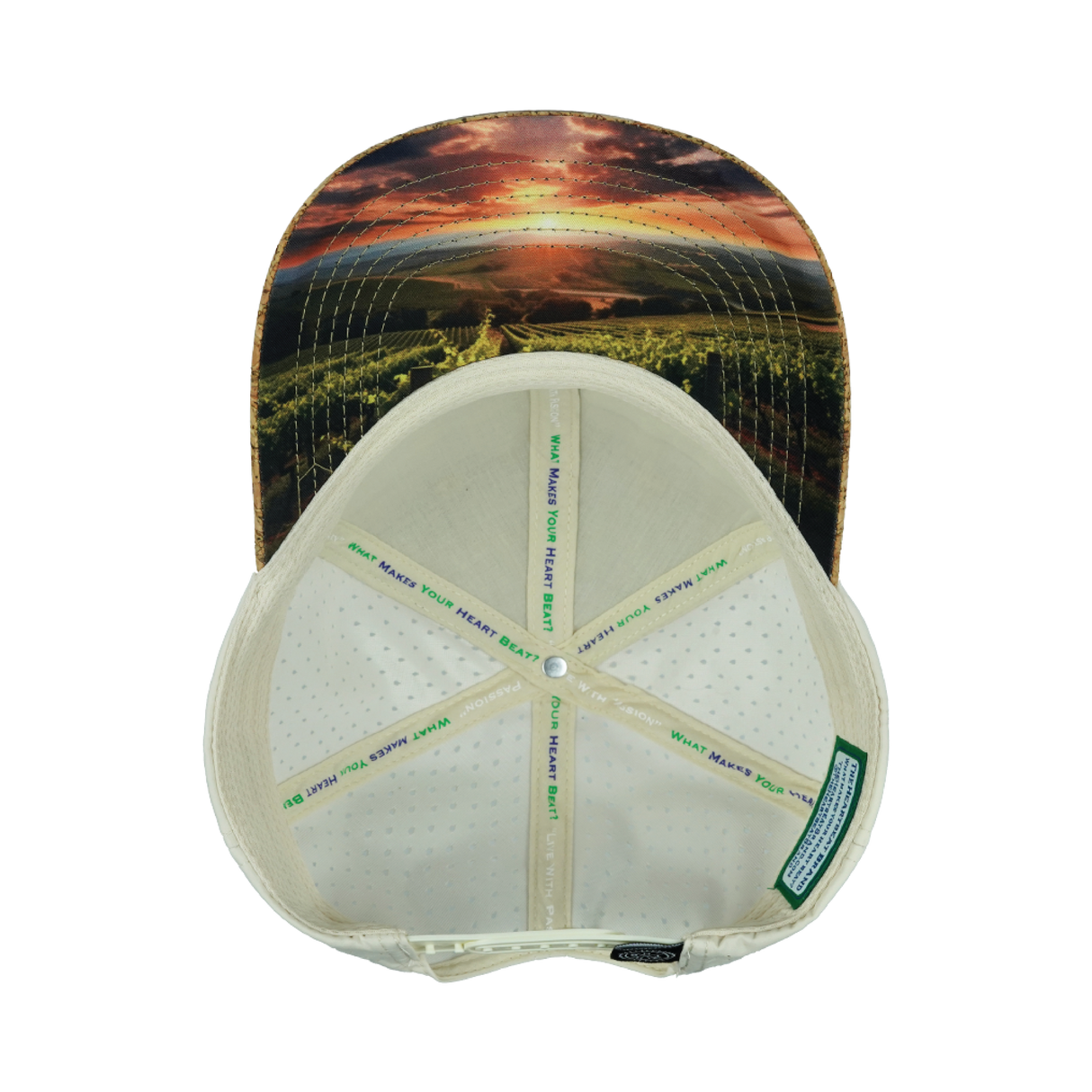 Wine - 6 Panel - Cork - Cream - Laser Mesh (Unisex)