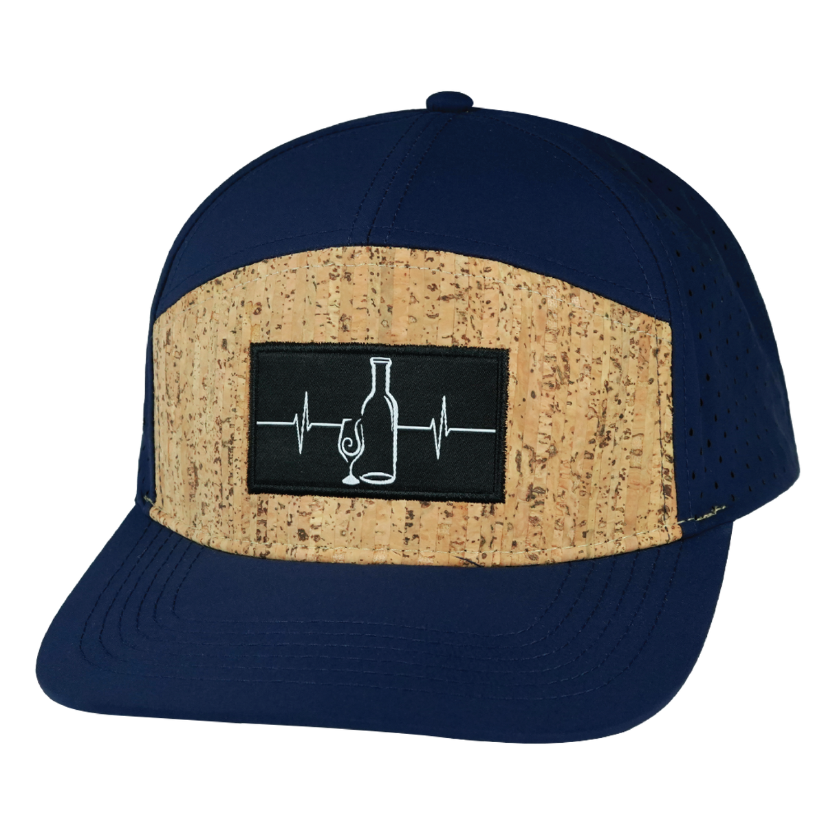 Wine - 7 Panel - Cork - Navy - Laser Mesh (Unisex)