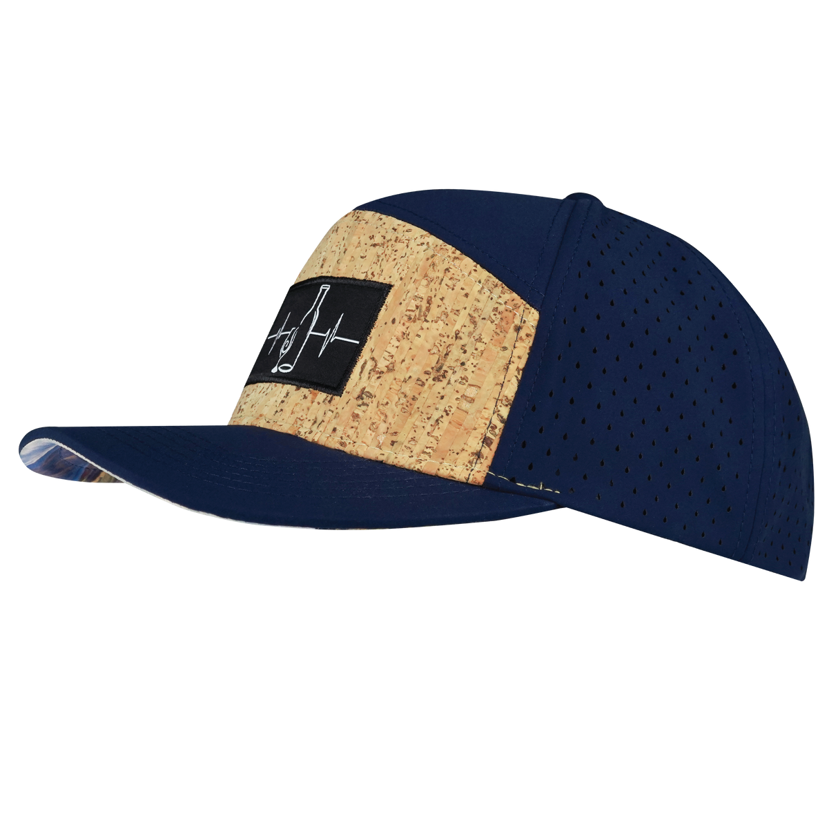 Wine - 7 Panel - Cork - Navy - Laser Mesh (Unisex)