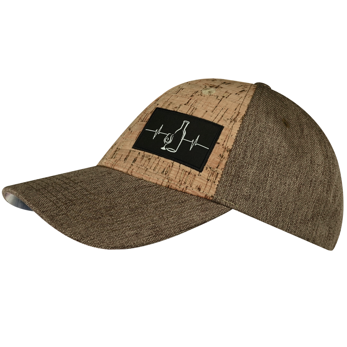 Wine - 6 Panel - Shallow Fit - Cork - Light Brown Hemp - Fabric Back (Unisex)