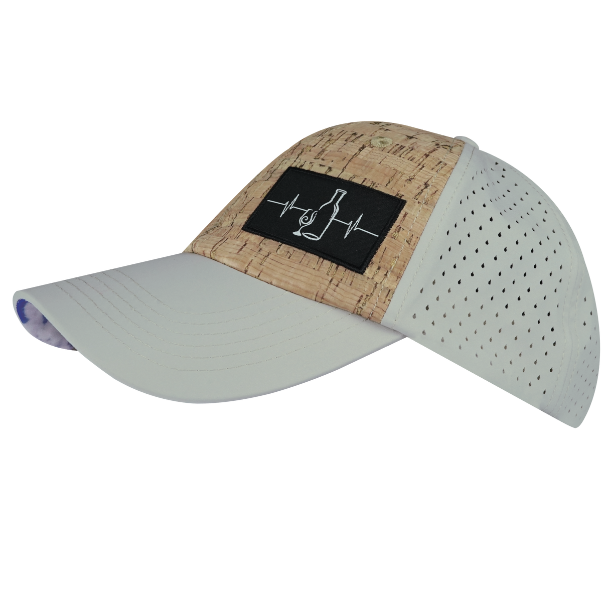 Wine - 6 Panel - Unstructured - Cork - Gray - Laser Mesh (Unisex)