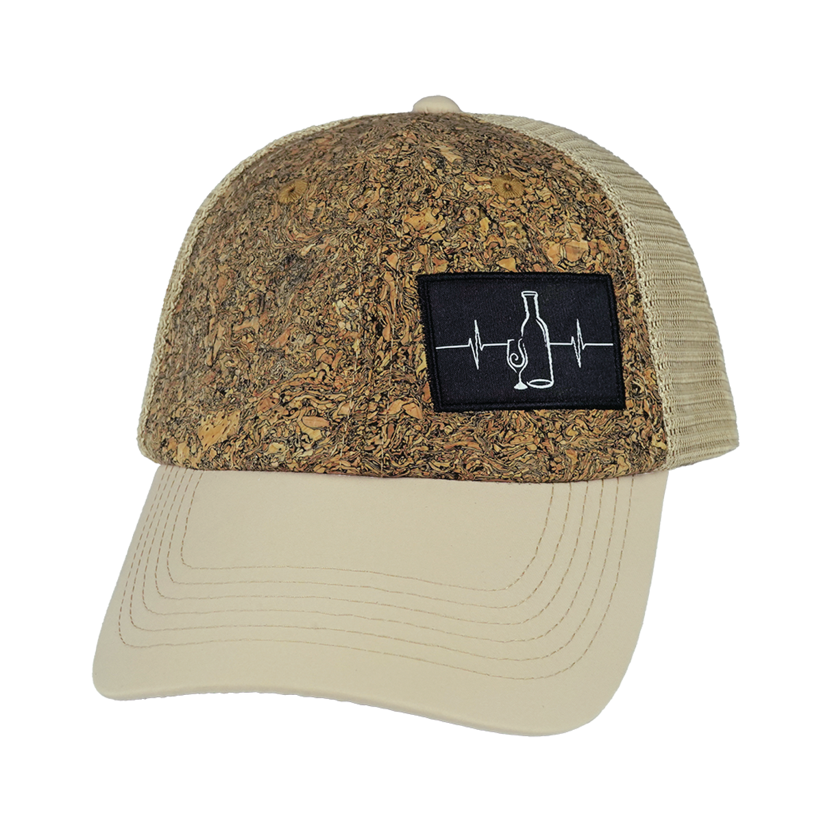 Wine - 6 Panel - Unstructured - Cork - Cream - Soft Trucker Mesh (Unisex)