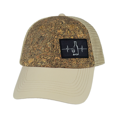 Wine - 6 Panel - Unstructured - Cork - Cream - Soft Trucker Mesh (Unisex)