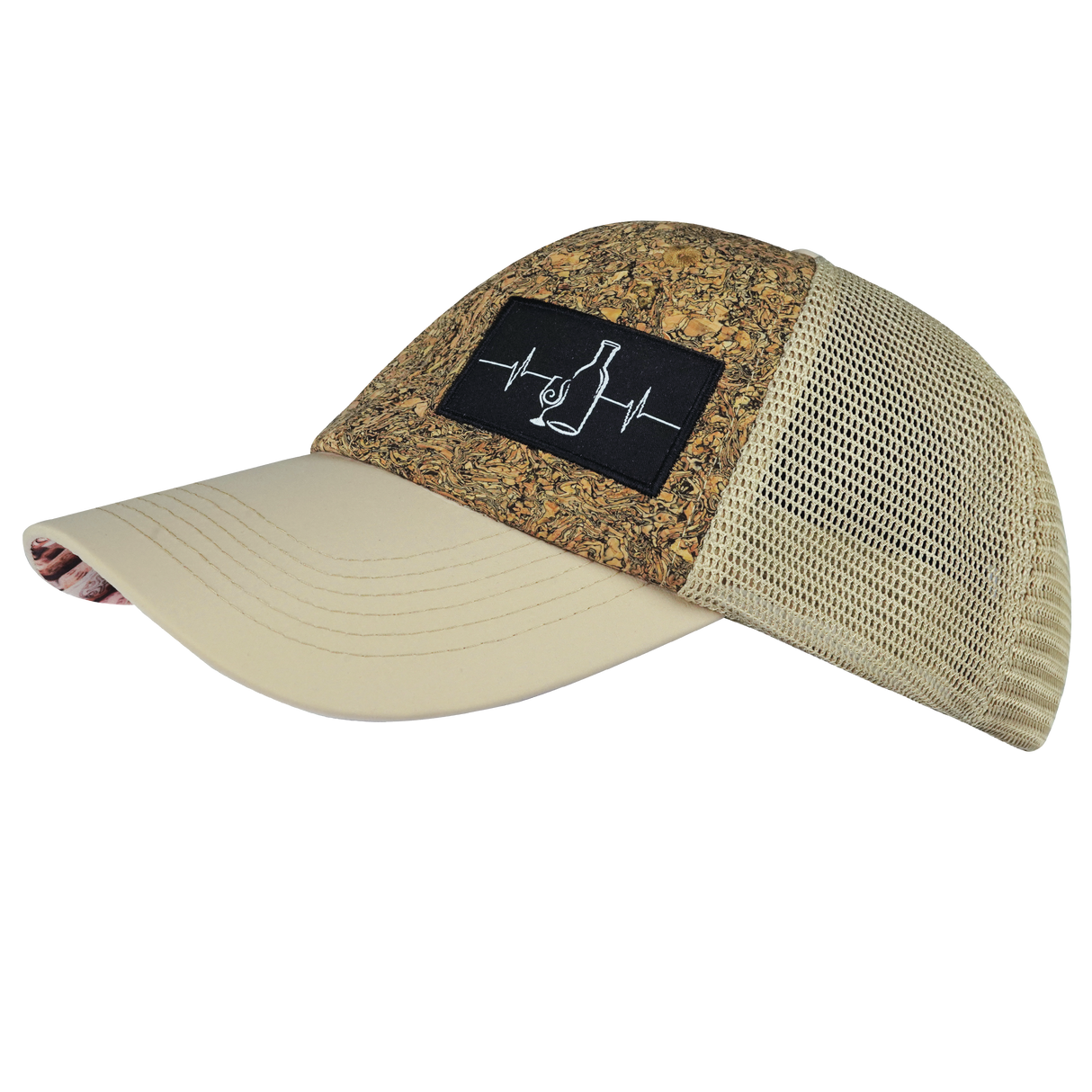 Wine - 6 Panel - Unstructured - Cork - Cream - Soft Trucker Mesh (Unisex)