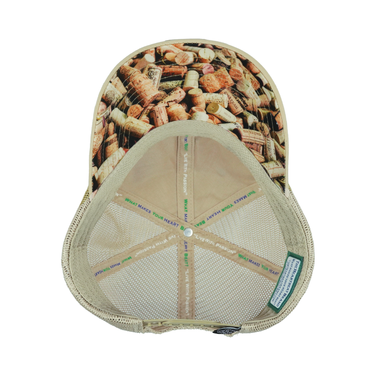 Wine - 6 Panel - Unstructured - Cork - Cream - Soft Trucker Mesh (Unisex)