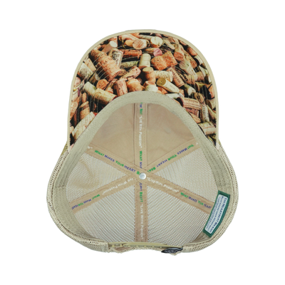 Wine - 6 Panel - Unstructured - Cork - Cream - Soft Trucker Mesh (Unisex)