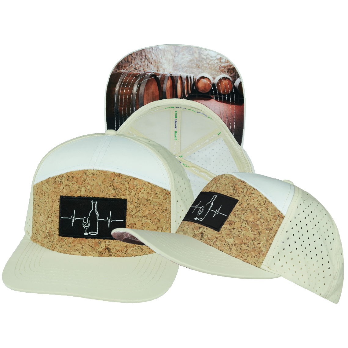 Wine - 7 Panel - Cork - Cream / White - Laser Mesh (Unisex)