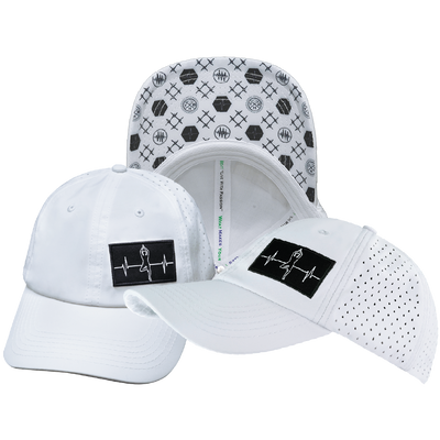 Yoga - 6 Panel - Unstructured - Relaxed Fit - Pony Tail - White - Laser Mesh (Unisex)