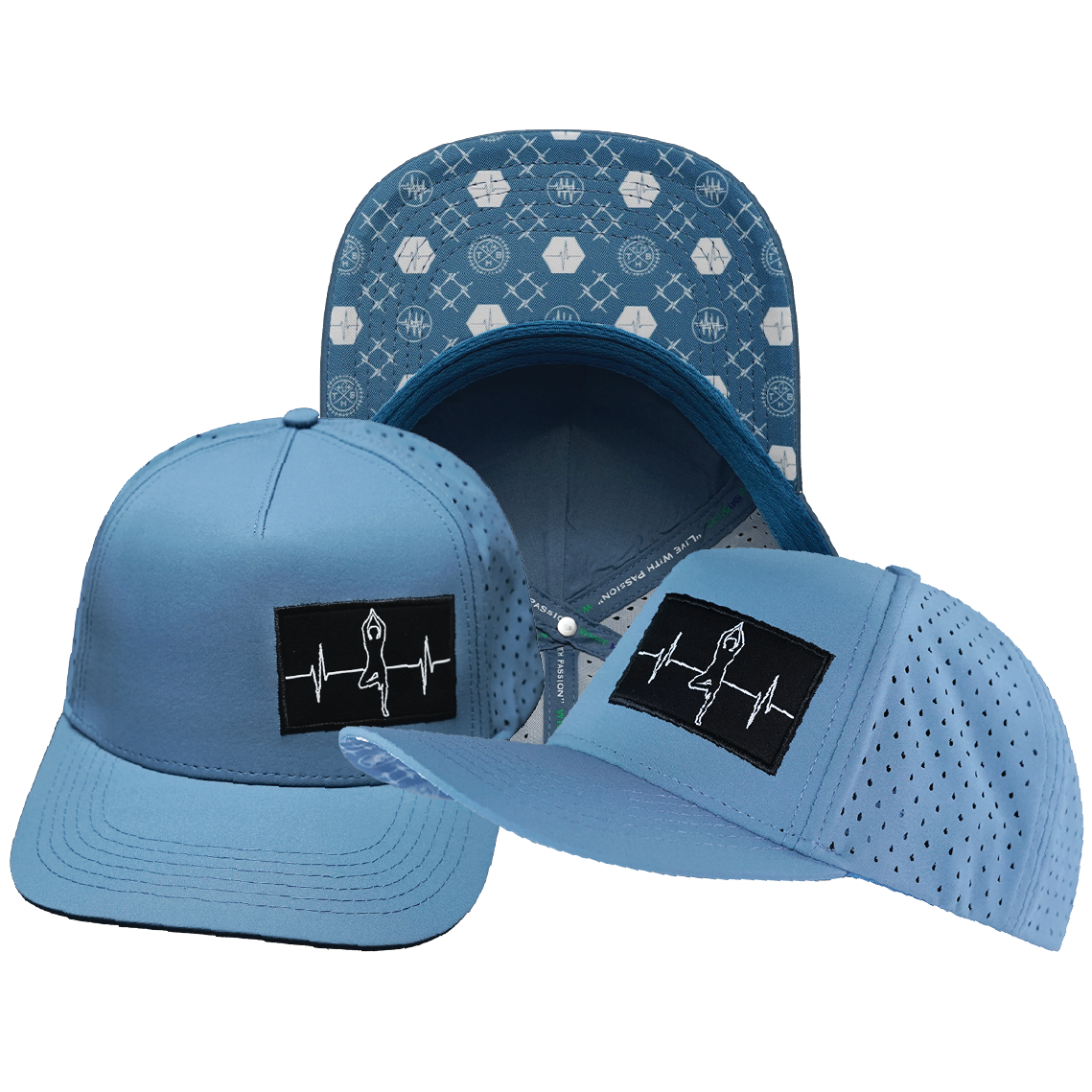 Yoga - 5 Panel - Structured - Light Blue - Laser Mesh (Unisex)
