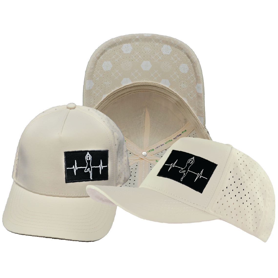 Yoga - 5 Panel - Structured - Cream - Laser Mesh (Unisex)