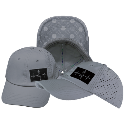 Yoga - 6 Panel - Unstructured - Relaxed Fit - Pony Tail - Gray - Laser Mesh (Unisex)