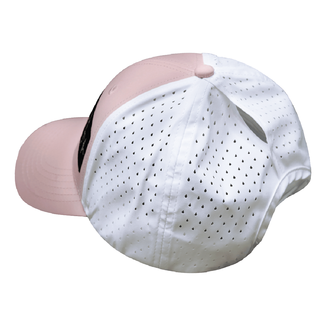 Yoga - 6 Panel - Shallow Fit - Pony Tail - Pink / White - Laser Mesh (Unisex)