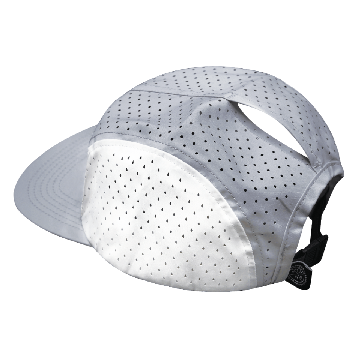 Yoga - 5 Panel - Sporty - Unstructured - Pony Tail - Gray / Navy / White - Laser Mesh (Unisex)