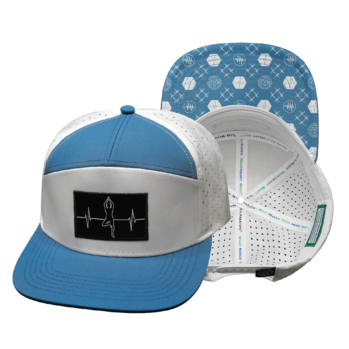 Yoga - 7 Panel - Light Blue / White - Laser Mesh (Unisex)