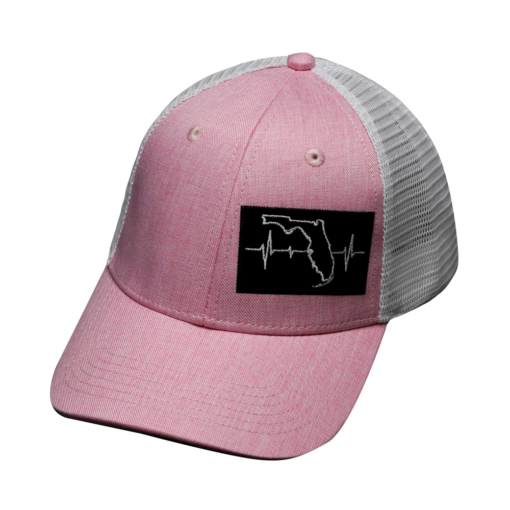 **YOUTH** Florida - 6 Panel - Shallow Fit - Pink / White - Trucker Mesh (Unisex)