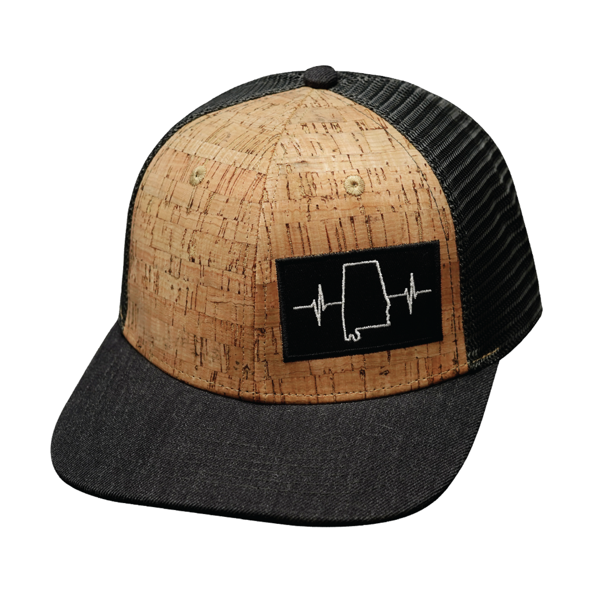 Alabama Hat, Baseball Hat, Snapback Hat, Cork, Charcoal, Mens Hat, Womens Hat, Front Picture
