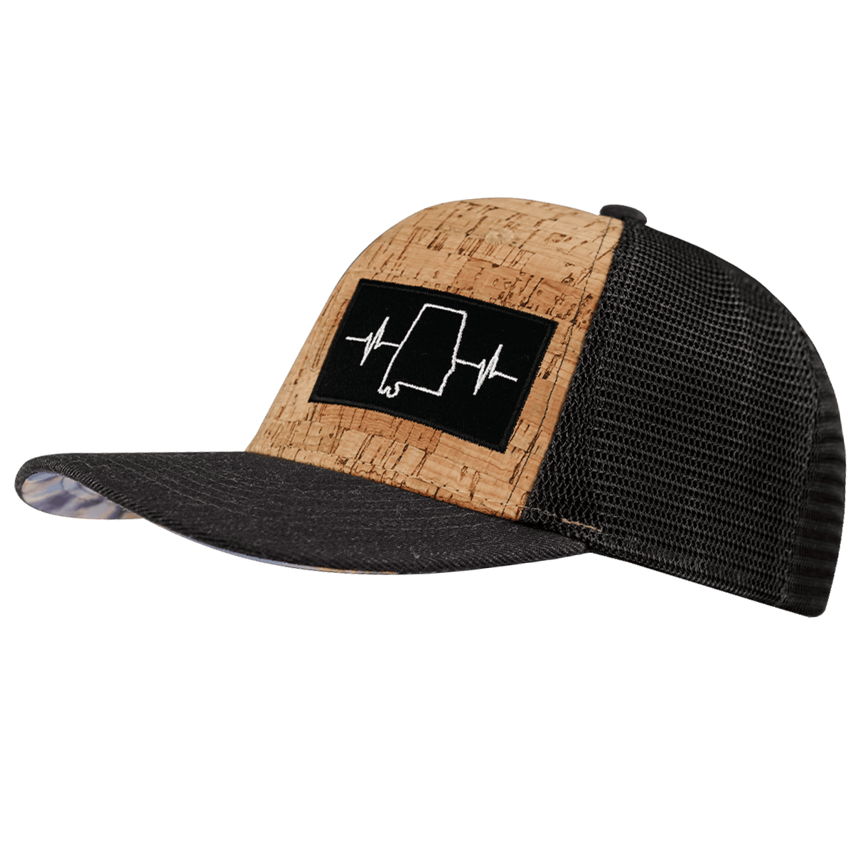 Alabama Hat, Baseball Hat, Snapback Hat, Cork, Charcoal, Mens Hat, Womens Hat, Side Picture