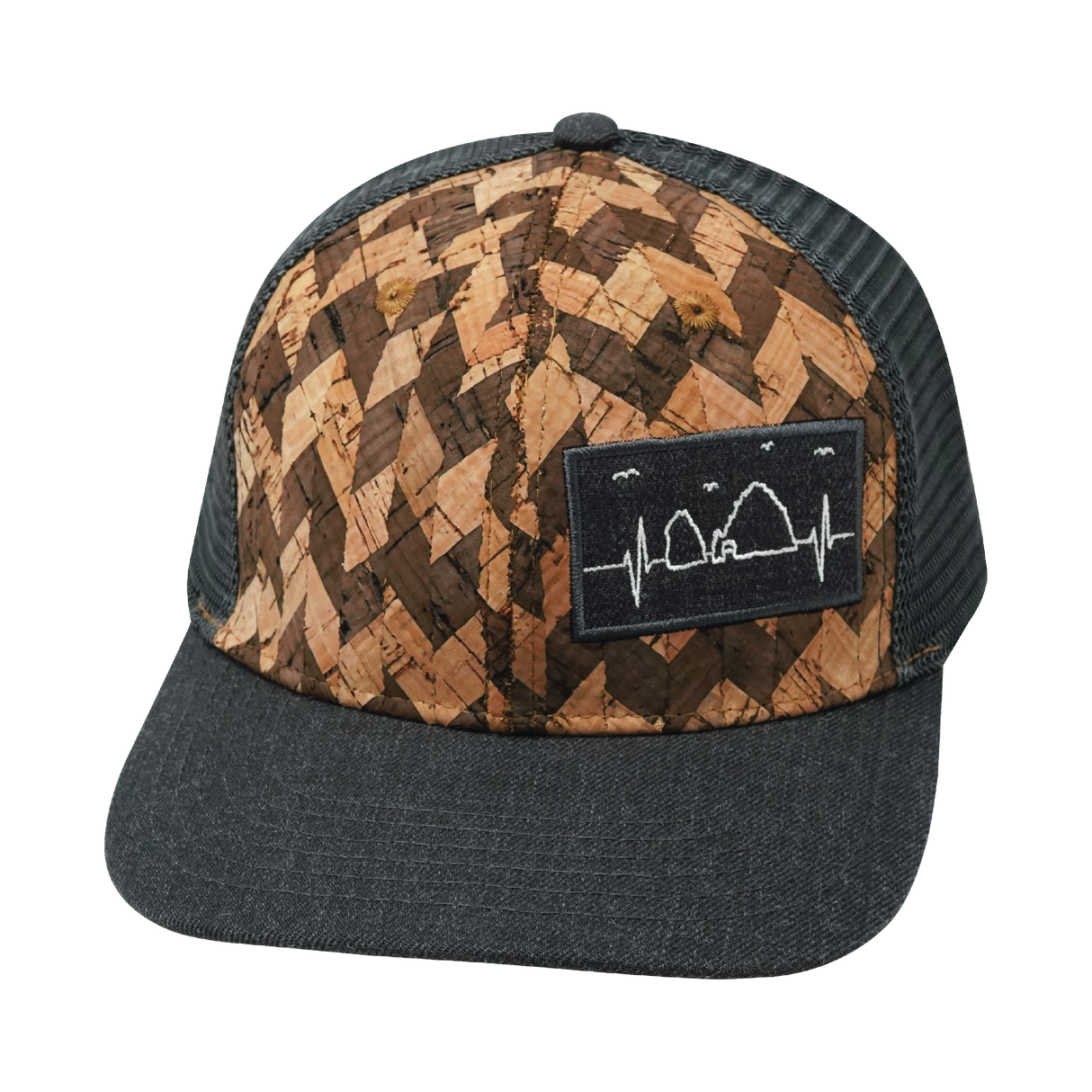 Cabo - 6 Panel - Cork - Charcoal Gray - Trucker Mesh (Unisex)