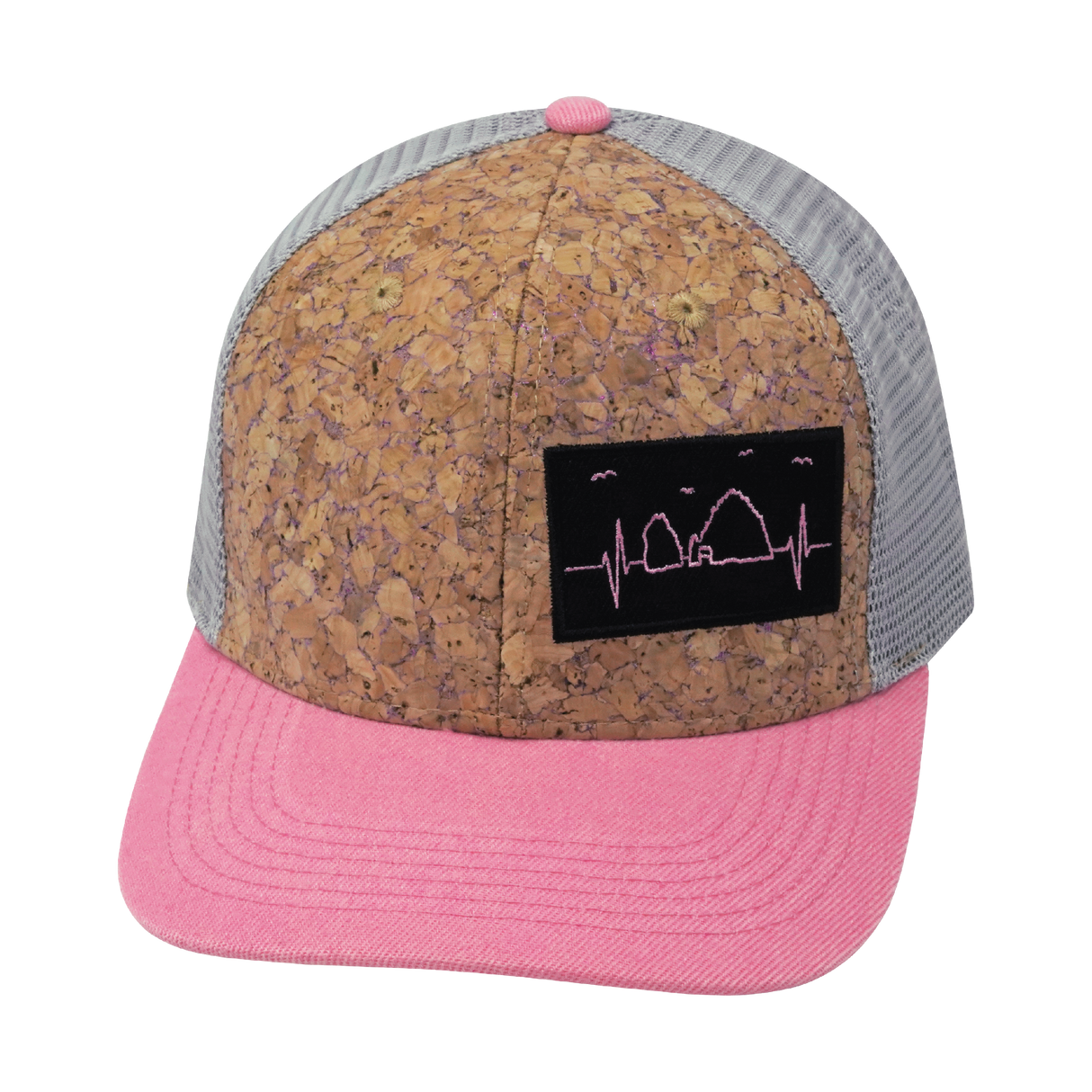 Cabo - 6 Panel - Cork - Pink / Gray - Trucker Mesh (Unisex)