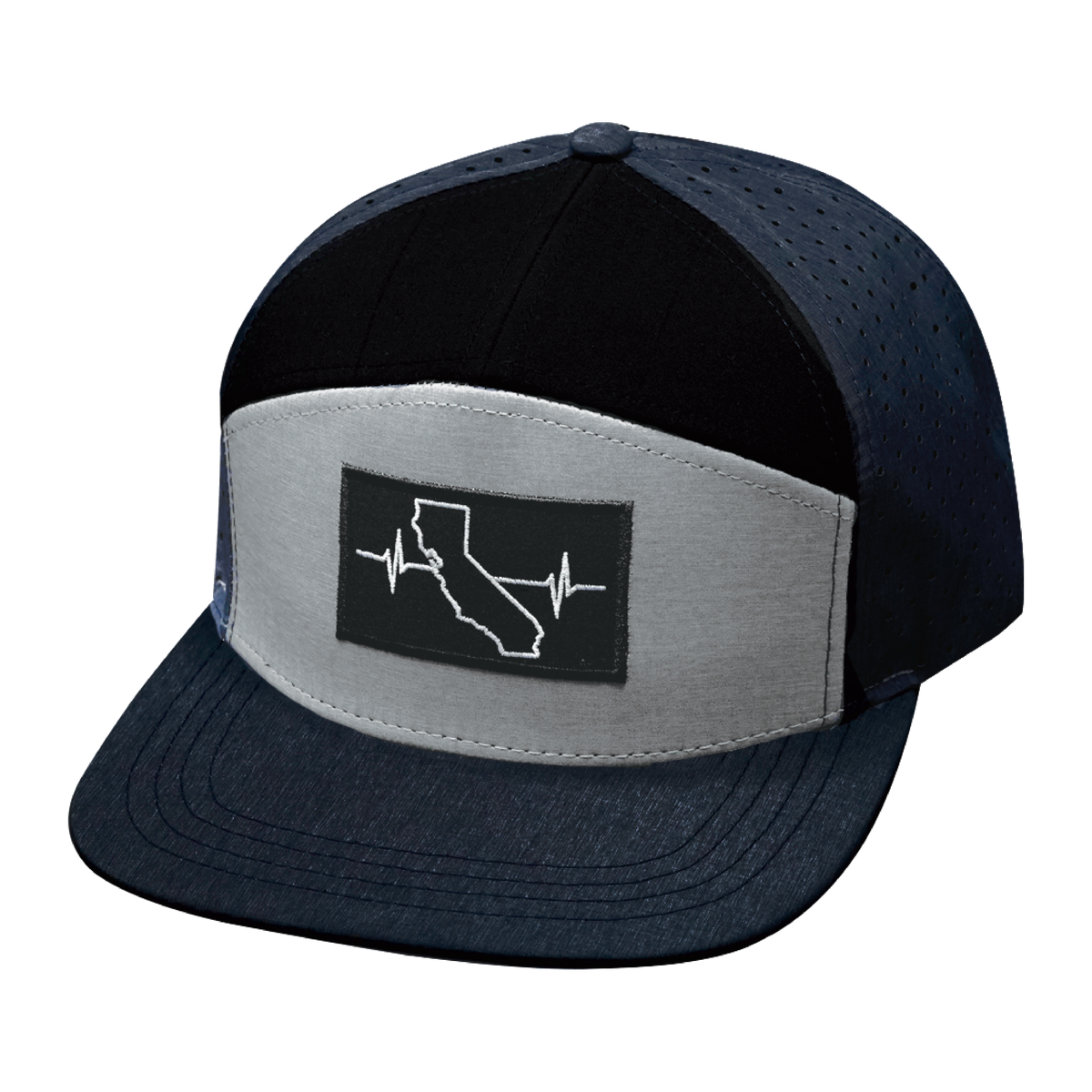 California Hat, Flat Bill, Snapback Hat, Navy, Gray, Black, Mens Hat, Womens Hat, Front Picture