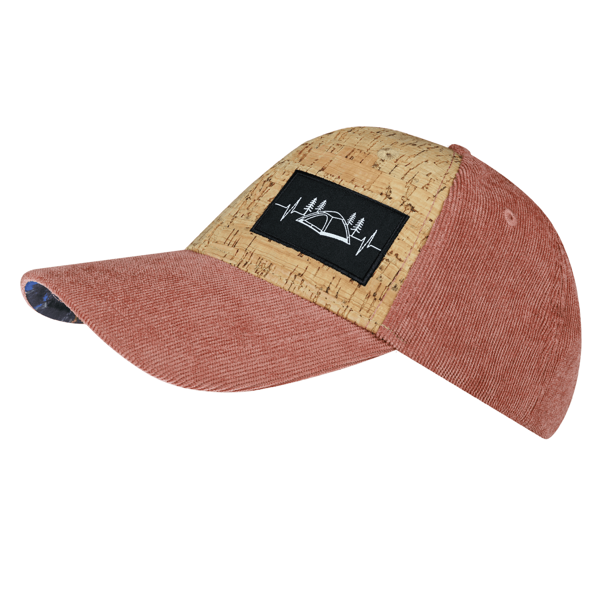 Camping Hat, Low Profile, Snapback Hat, Corduroy, Cork, Peach, Mens Hat, Womens Hat, Side Picture