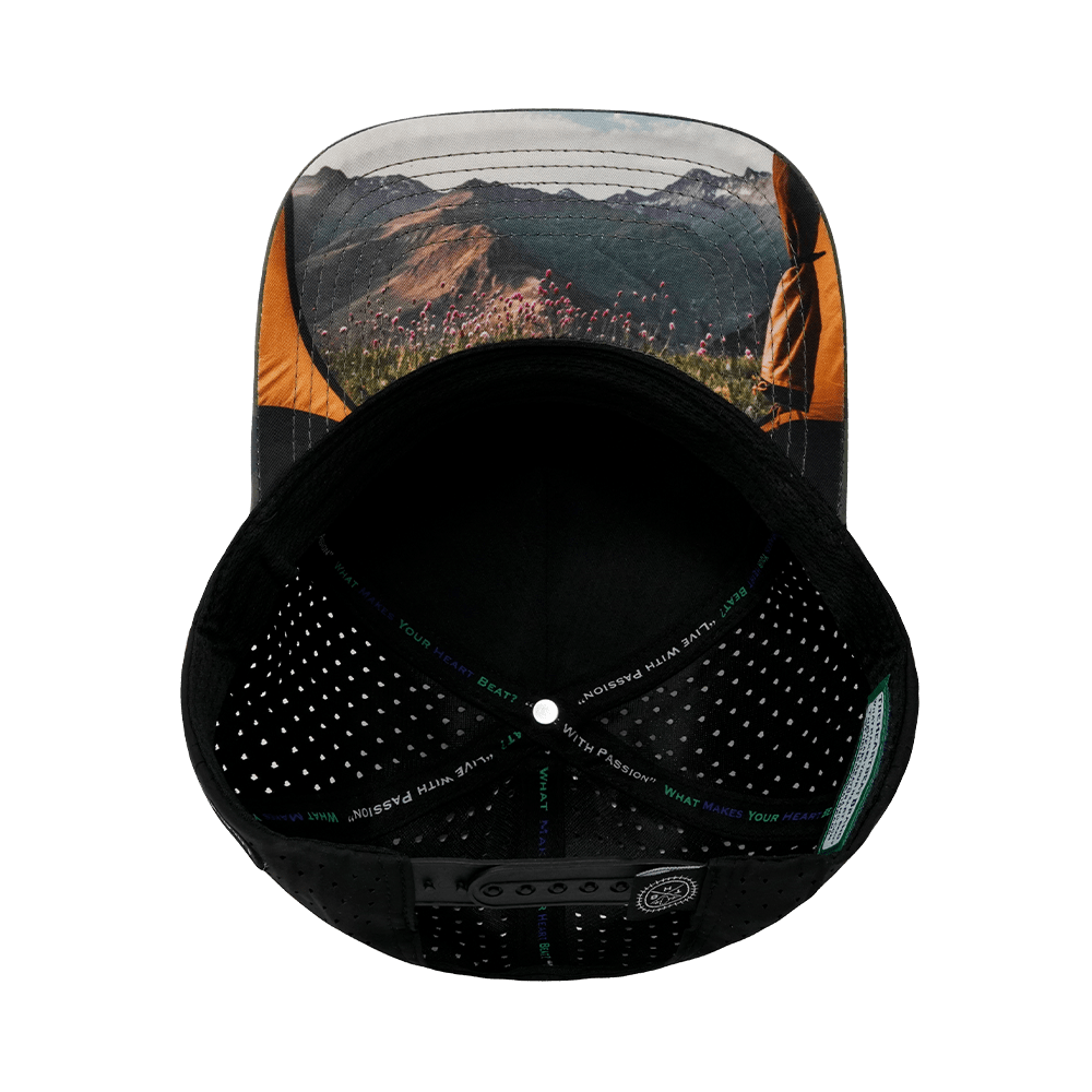 Camping Hat, Trucker Hat, Snapback Hat, Soft Teal Camo, Black, Mens Hat, Womens Hat, Underbill Picture