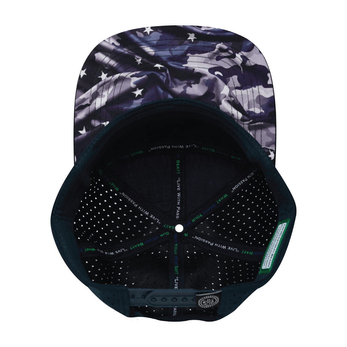 Color Vibes Hat, Flat Bill, Snapback Hat, Patriots Night, Black, White, Navy, Mens Hat, Womens Hat, Underbill Picture