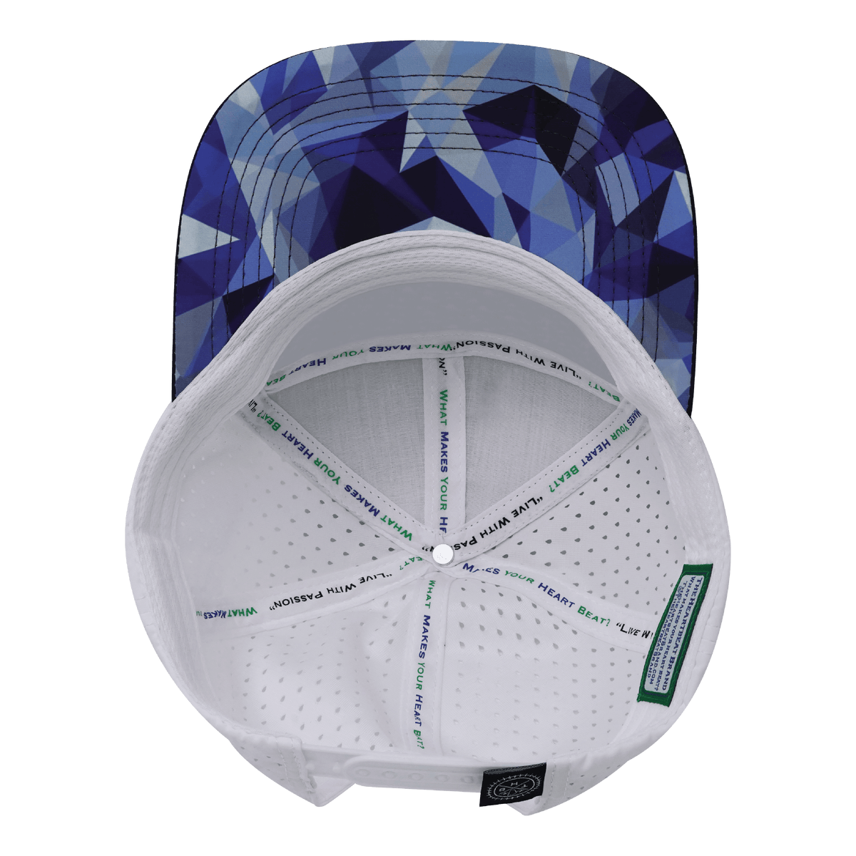 Color Vibes Hat, Flat Bill, Snapback Hat, Geo Blue, Navy, White, Mens Hat, Womens Hat, Underbill Picture