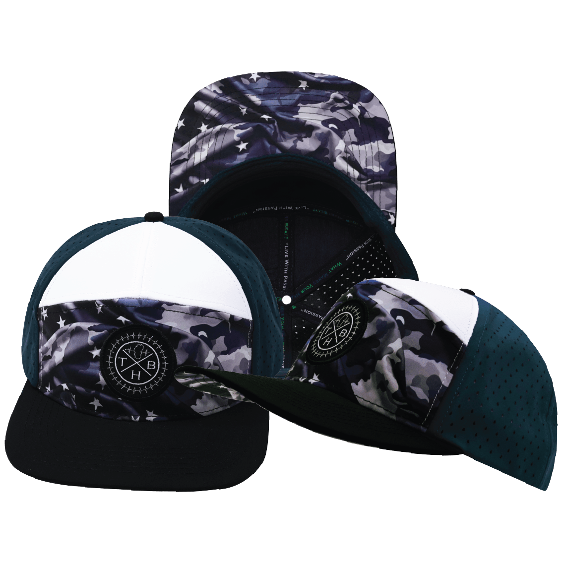 Color Vibes Hat, Flat Bill, Snapback Hat, Patriots Night, Black, White, Navy, Mens Hat, Womens Hat, Main Picture