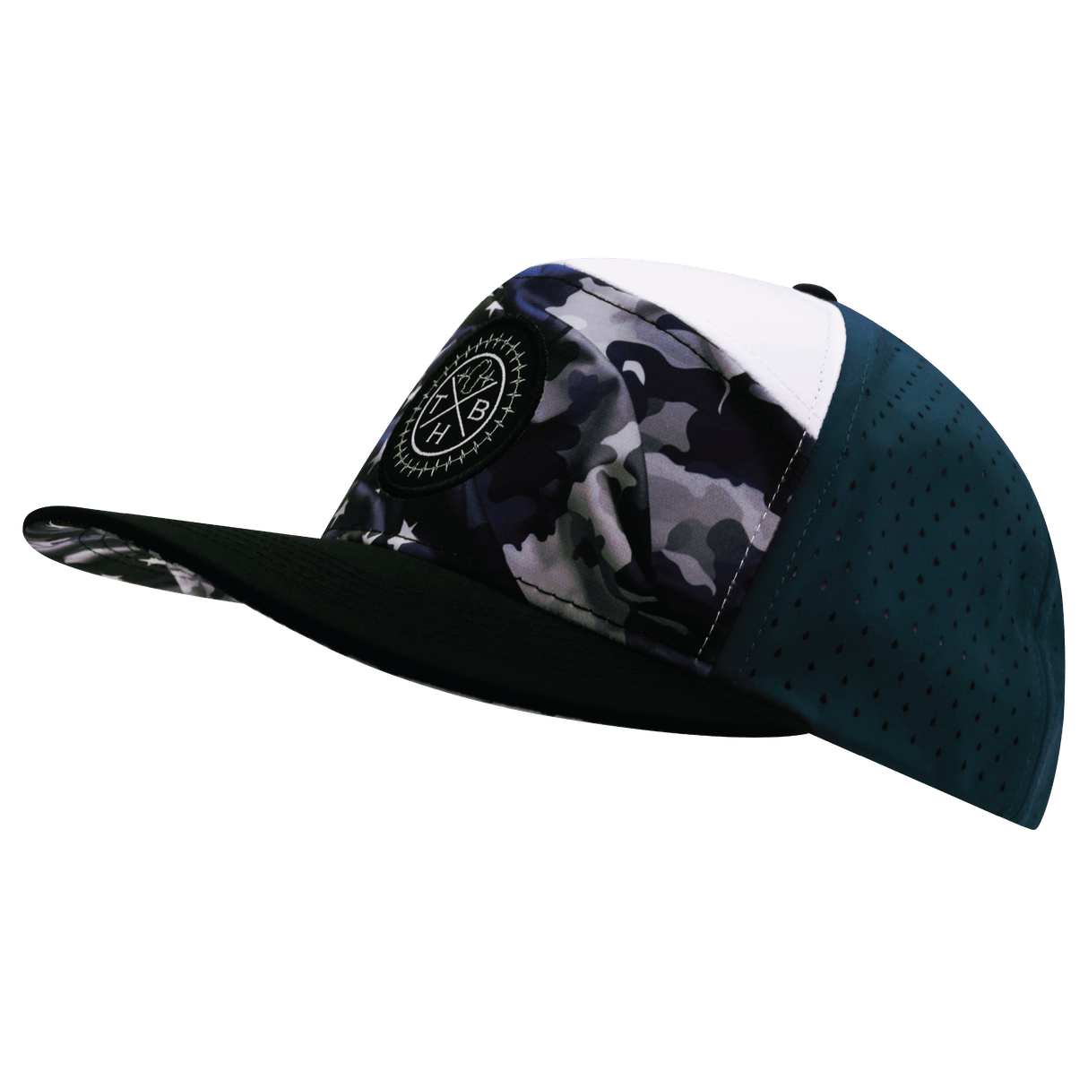 Color Vibes Hat, Flat Bill, Snapback Hat, Patriots Night, Black, White, Navy, Mens Hat, Womens Hat, Side Picture