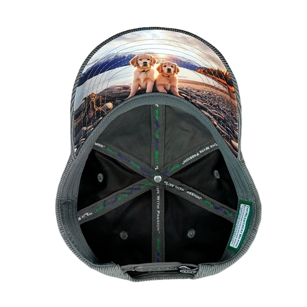 Dog - 6 Panel - Unstructured - Corduroy - Charcoal - Fabric Back (Unisex)