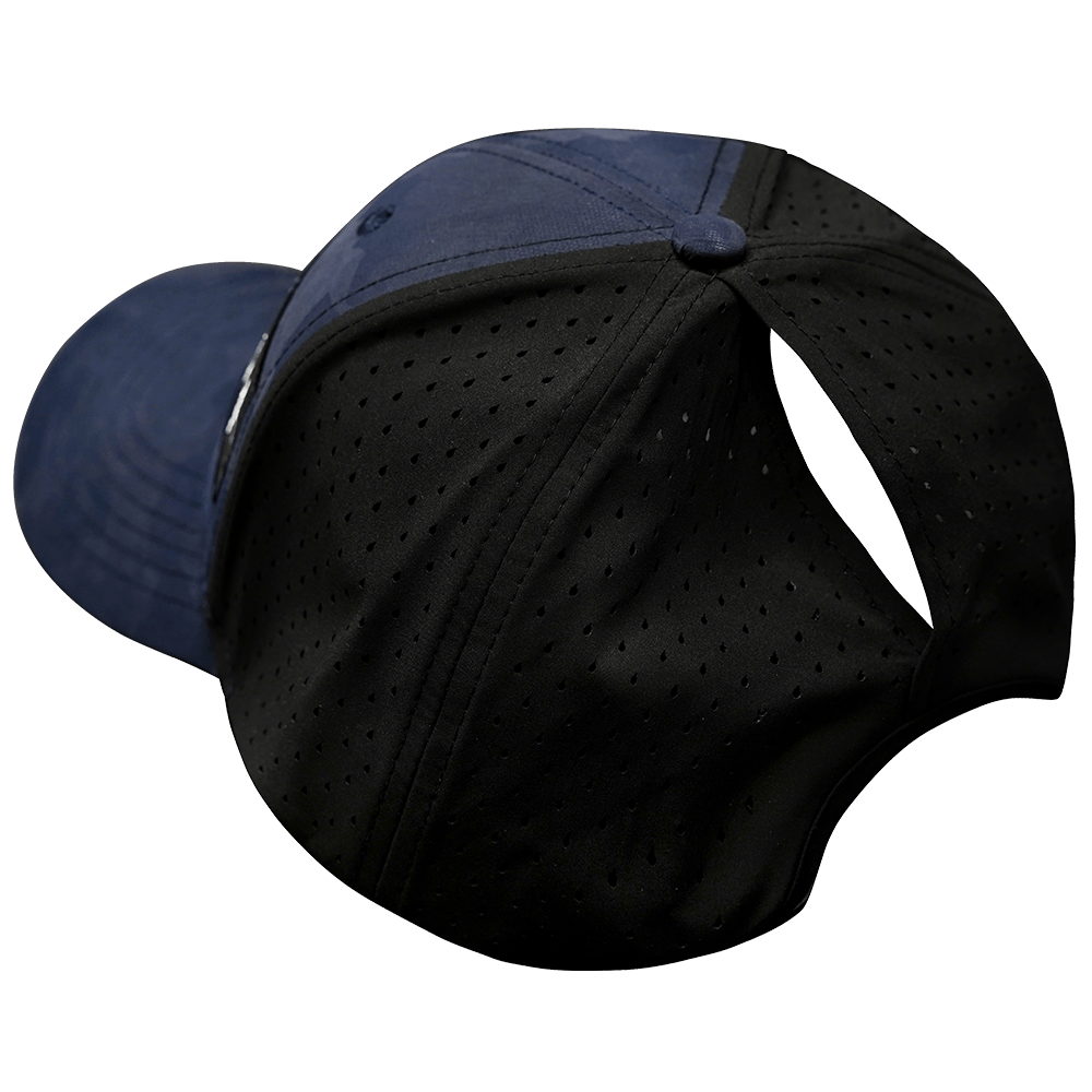 Fishing Hat, Low Profile, Ponytail, Snapback Hat, Soft Navy Camo, Black, Mens Hat, Womens Hat, Ponytail Hole Picture