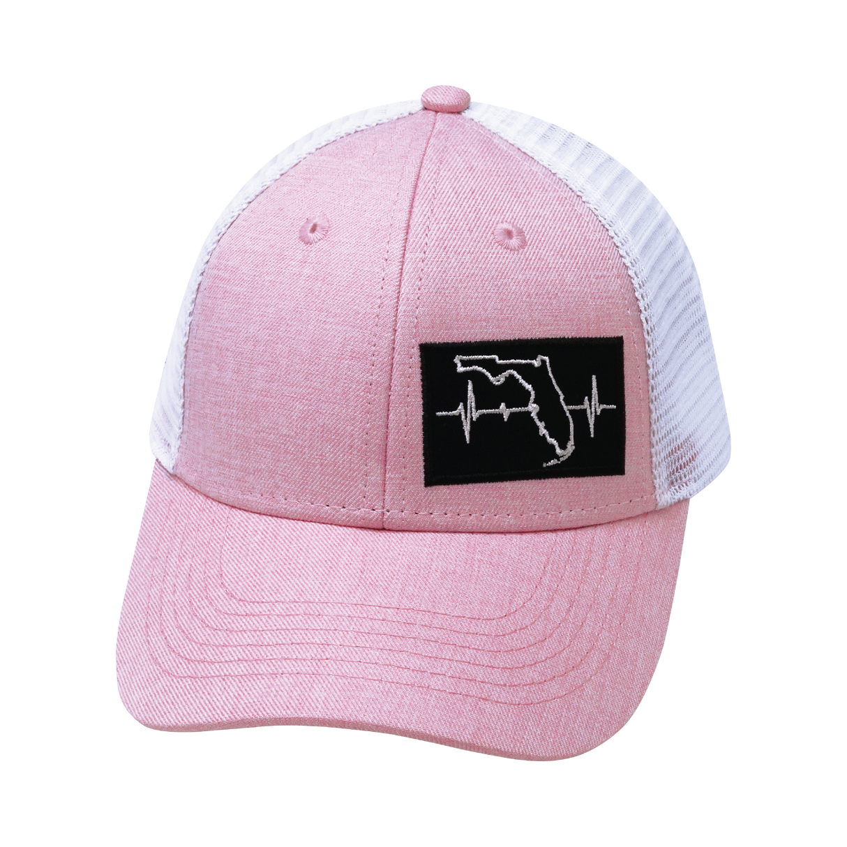 **YOUTH** Florida - 6 Panel - Shallow Fit - Pony Tail - Pink / White - Trucker Mesh (Unisex)
