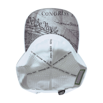 FREEDOM Hat - 6 Panel - Shallow Fit - Unstructured - White - Laser Mesh - Proceeds go to TPUSA