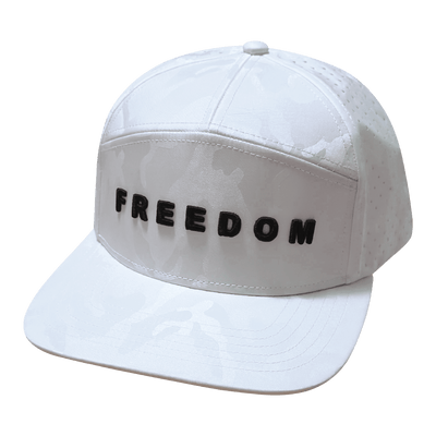 FREEDOM Hat - 7 Panel - White Camo - Laser Mesh - Proceeds go to TPUSA