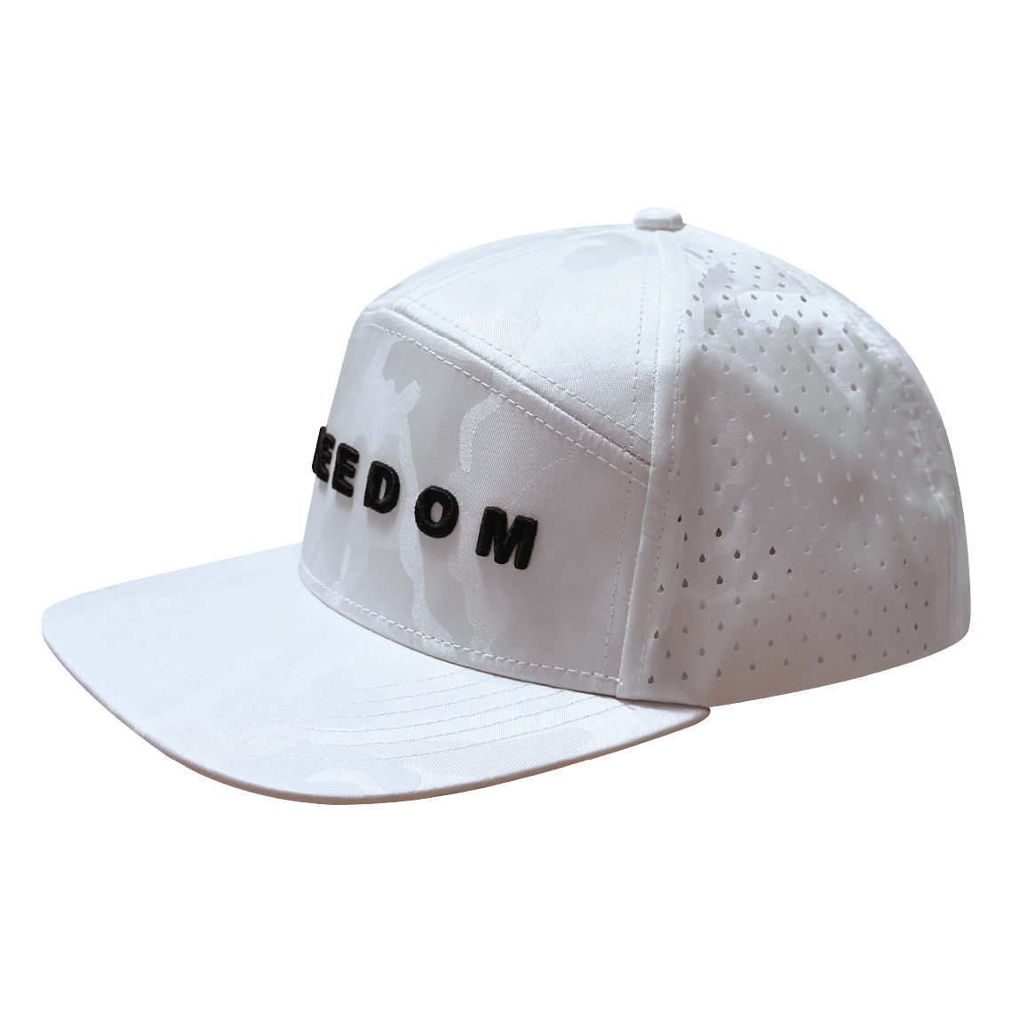 FREEDOM Hat - 7 Panel - White Camo - Laser Mesh - Proceeds go to TPUSA