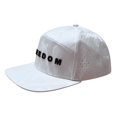 FREEDOM Hat - 7 Panel - White Camo - Laser Mesh - Proceeds go to TPUSA