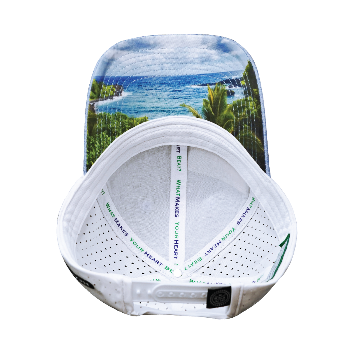 Hawaii Hat, Low Profile, Ponytail, Snapback Hat, Light Blue, White, Mens Hat, Womens Hat, Underbill Picture