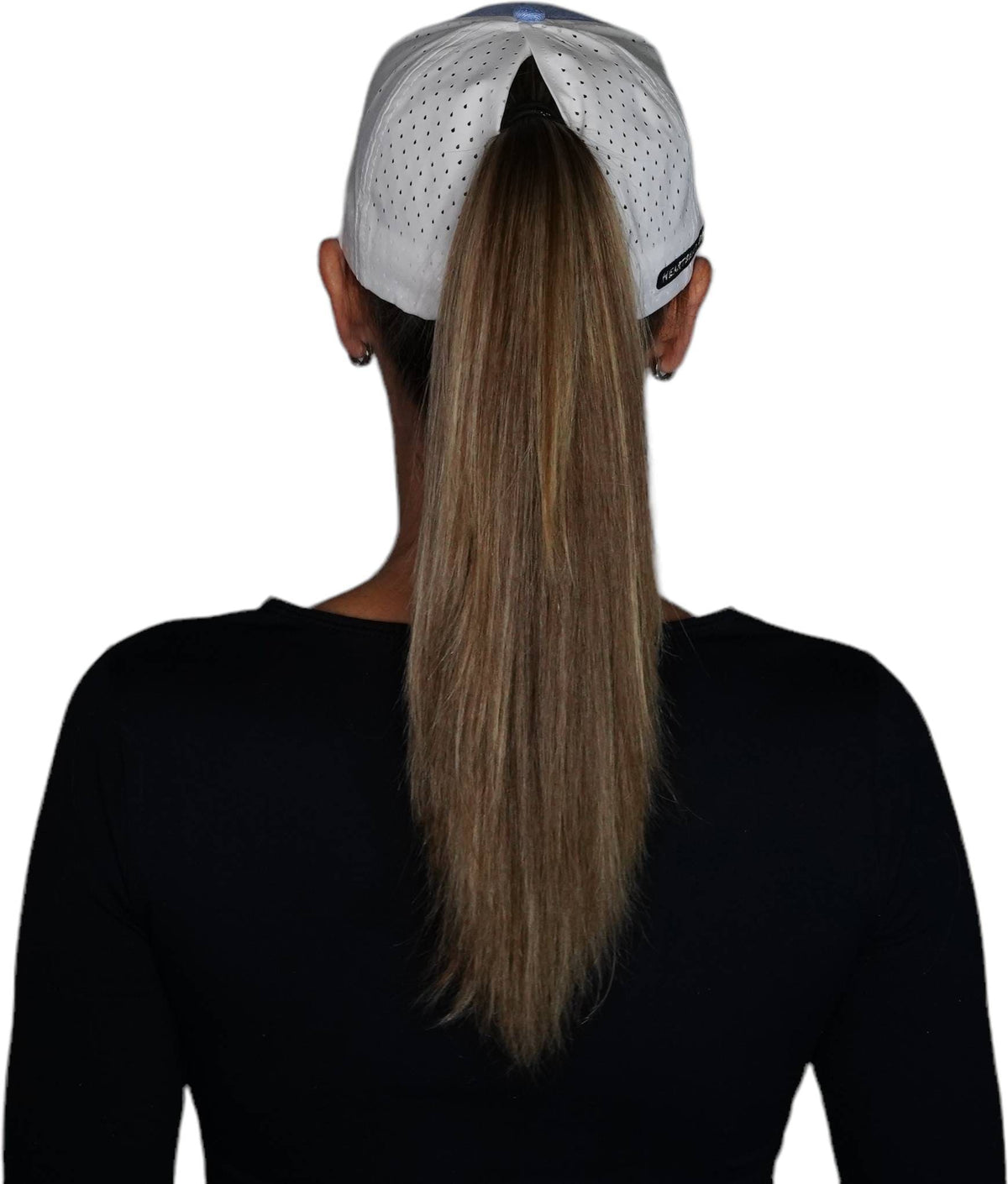Hawaii Hat, Low Profile, Ponytail, Snapback Hat, Light Blue, White, Mens Hat, Womens Hat, Ponytail Hole Woman In Hat Picture