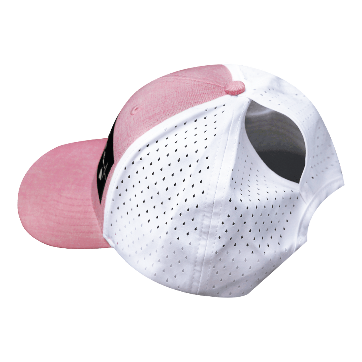 Hawaii - 6 Panel - Shallow Fit - Pony Tail - Pink / White - Laser Mesh (Unisex)