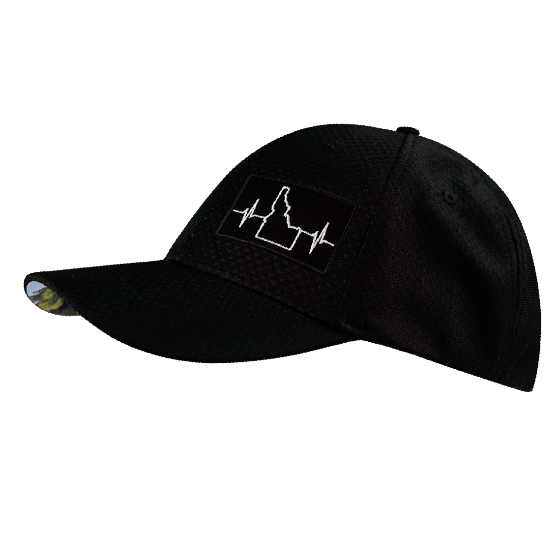 Idaho Hat, Athletiic Fit, Airmesh, Snapback Hat, Black, Mens Hat, Womens Hat, Side Picture