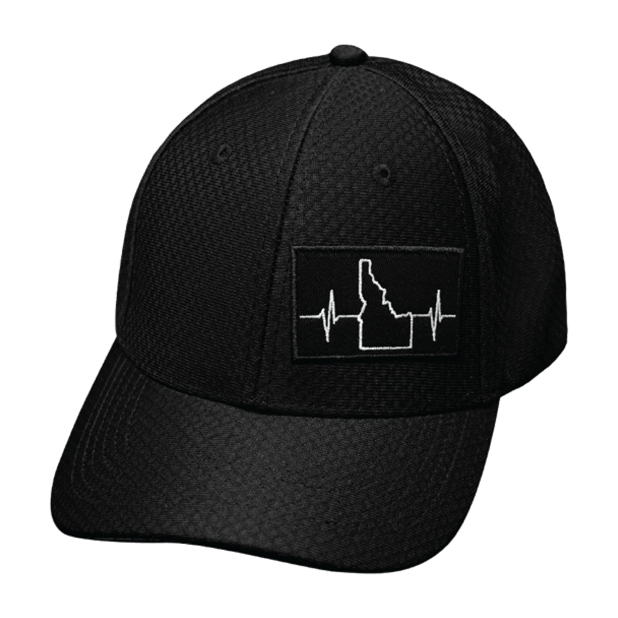 Idaho - 6 Panel - AirMesh - Athletic Fit - Black - Fabric Back (Unisex)