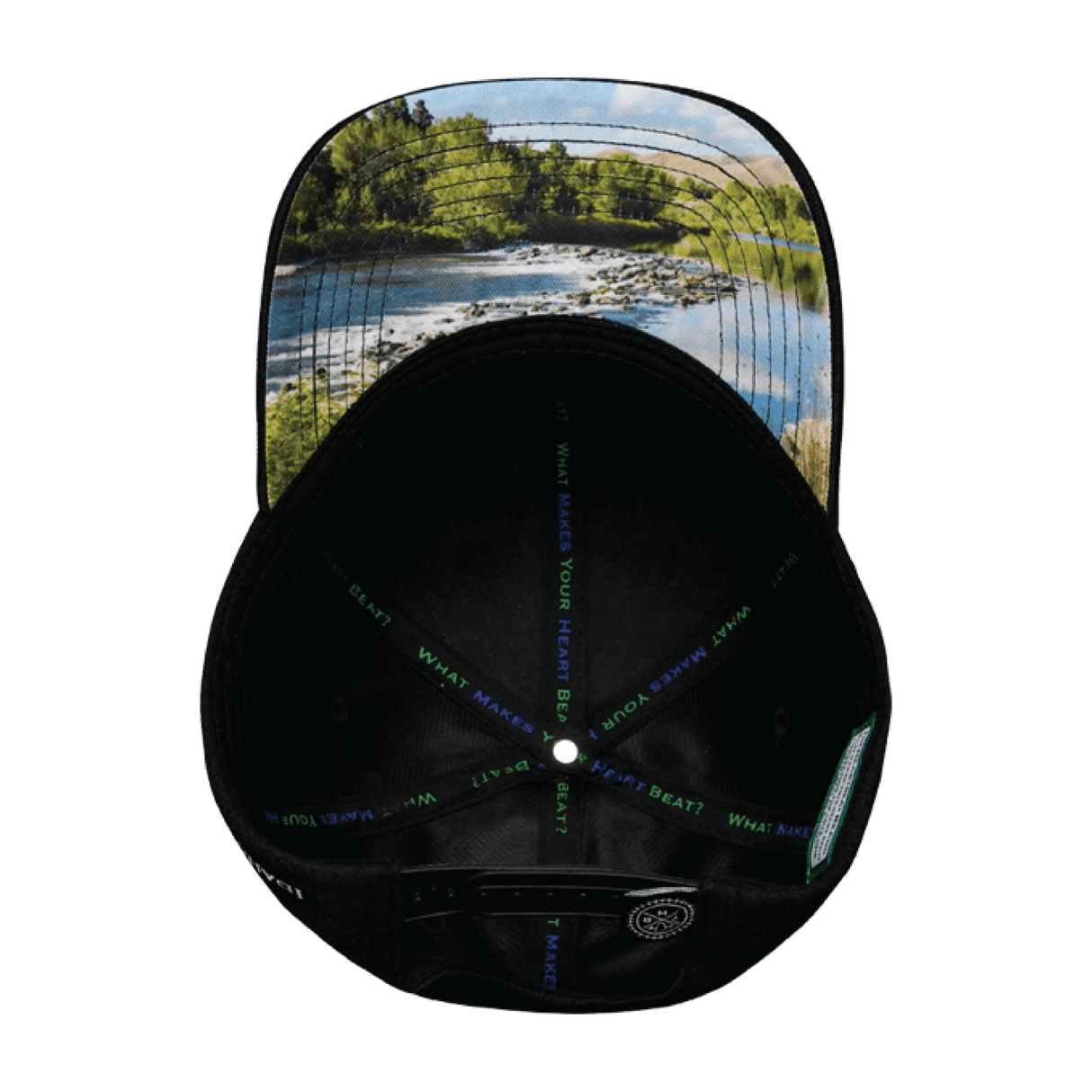 Idaho - 6 Panel - AirMesh - Athletic Fit - Black - Fabric Back (Unisex)