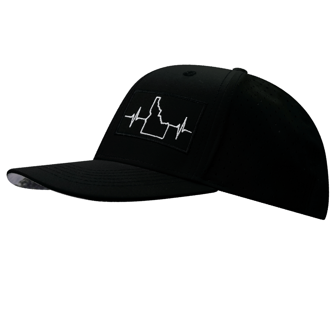 Idaho Hat, Baseball Hat, Snapback Hat, Black, Mens Hat, Laser Mesh, Womens Hat, Side Picture