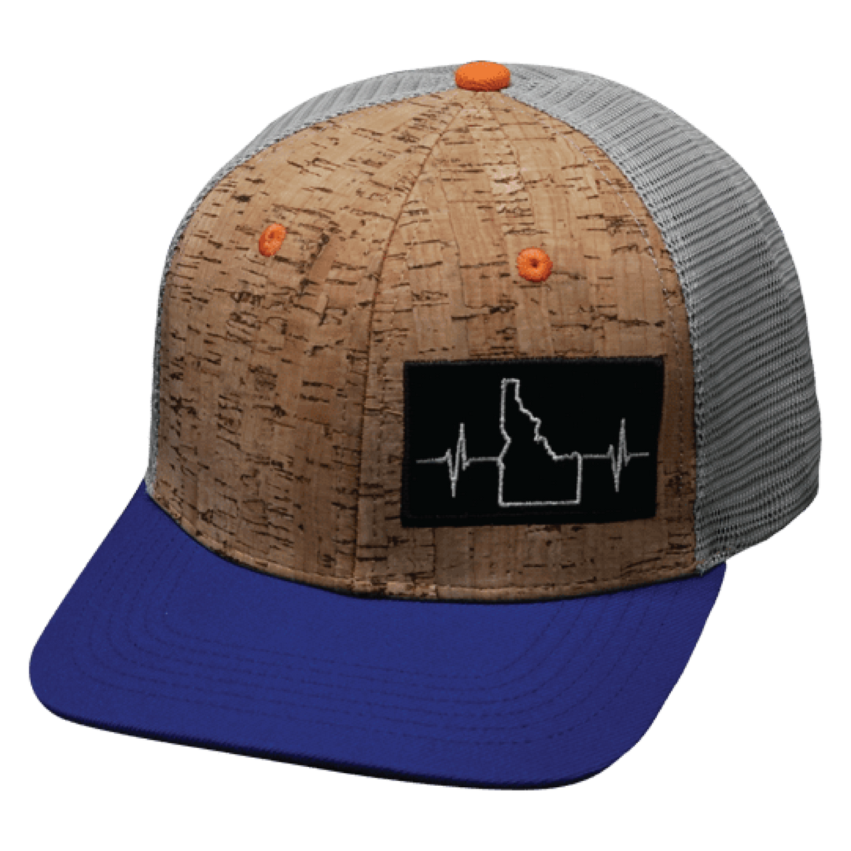 Idaho - 6 Panel - Cork - Royal Blue / Gray - Trucker Mesh (Unisex)