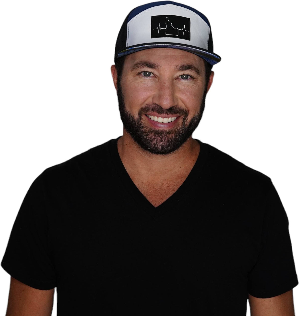 Idaho Hat, Flat Bill, Snapback Hat, Black, White, Navy, Mens Hat, Womens Hat, Man in Hat Picture
