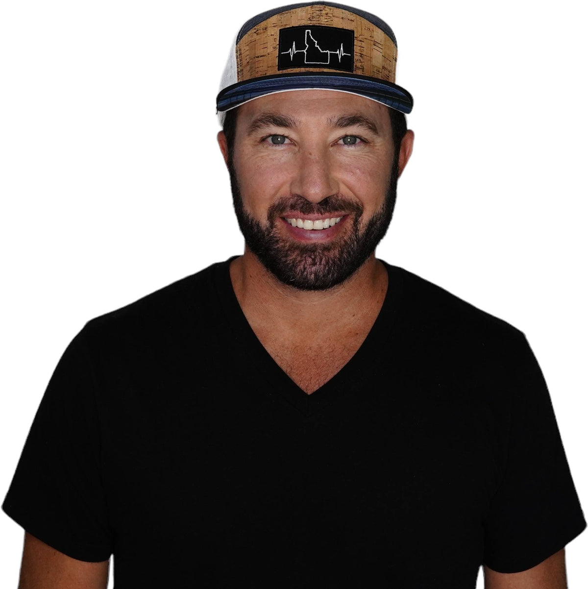 Idaho Hat, Flat Bill, Snapback Hat, Cork, Black, Navy, White, Mens Hat, Womens Hat, Man In Hat Picture
