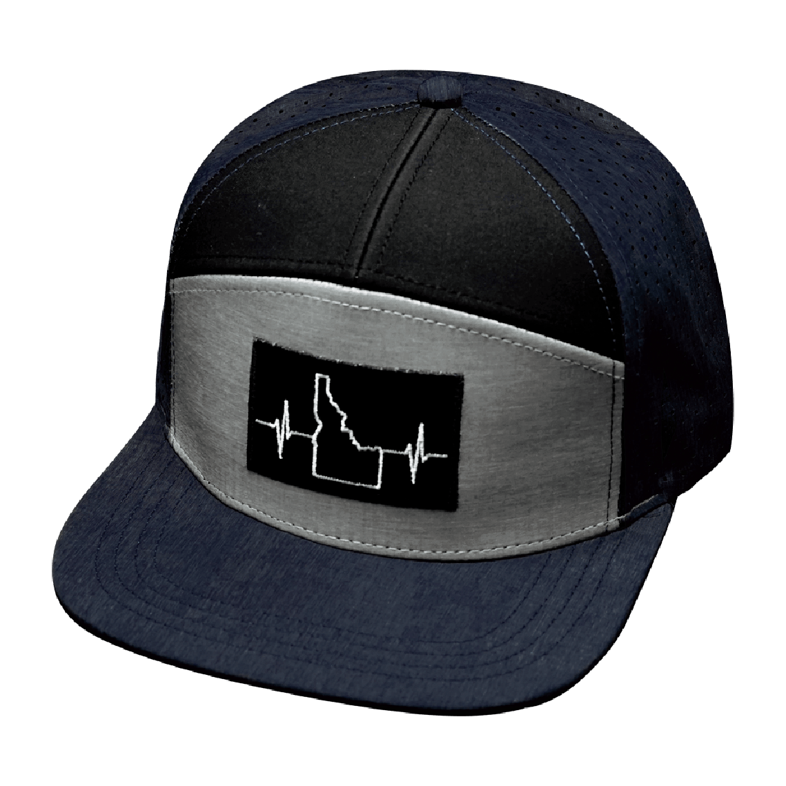 Idaho Hat, Flat Bill, Snapback Hat, Navy, Gray, Black, Mens Hat, Womens Hat, Front Picture