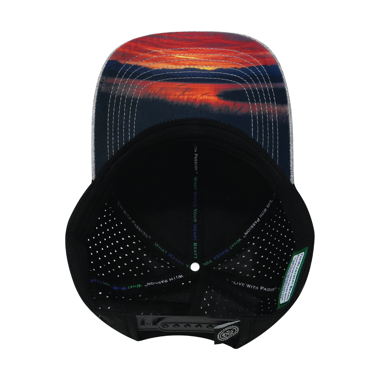 Idaho - 6 Panel - Shallow Fit - Pony Tail - Heather Gray / Black - Laser Mesh (Unisex)