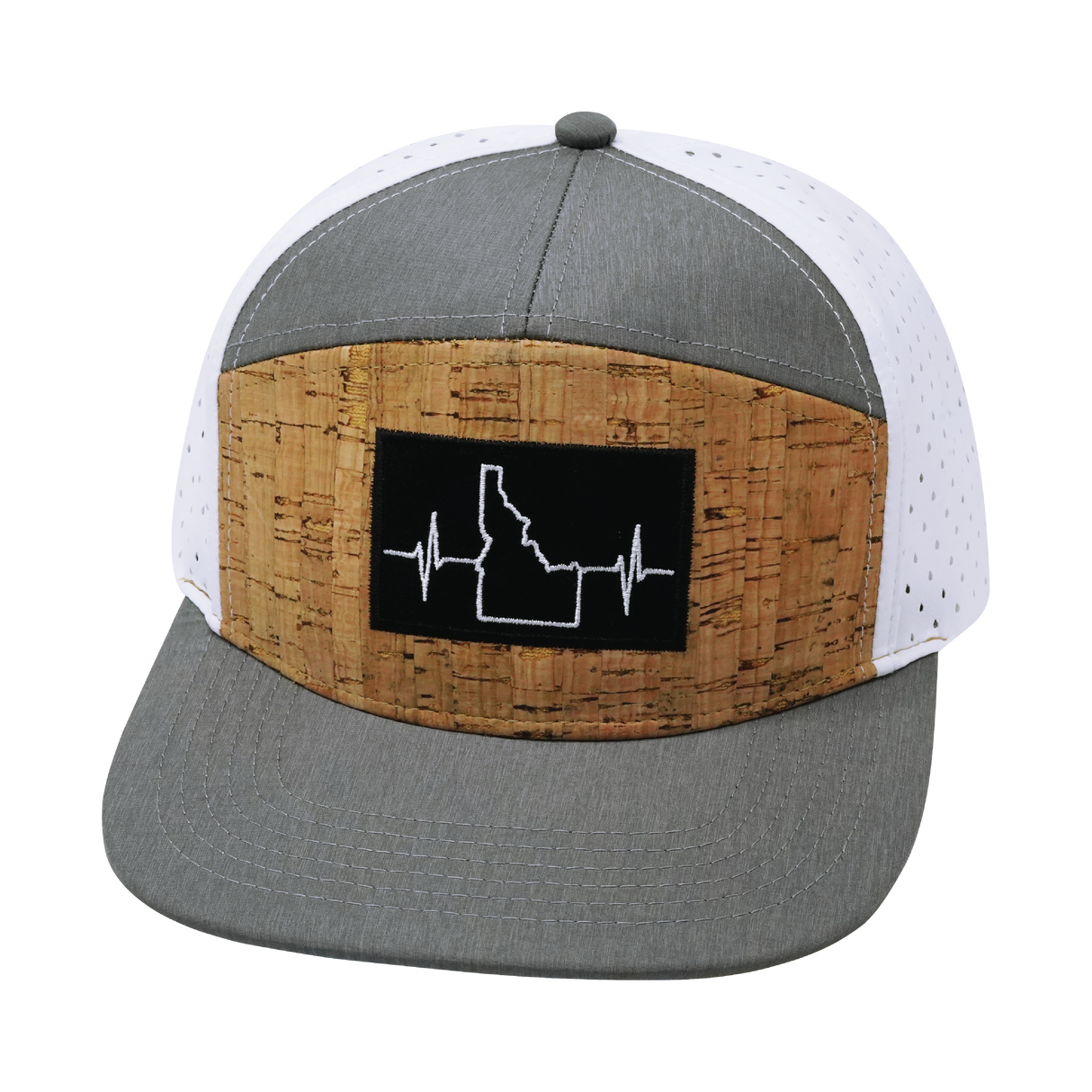 Idaho - 7 Panel - Cork - Gray / White - Laser Mesh (Unisex)